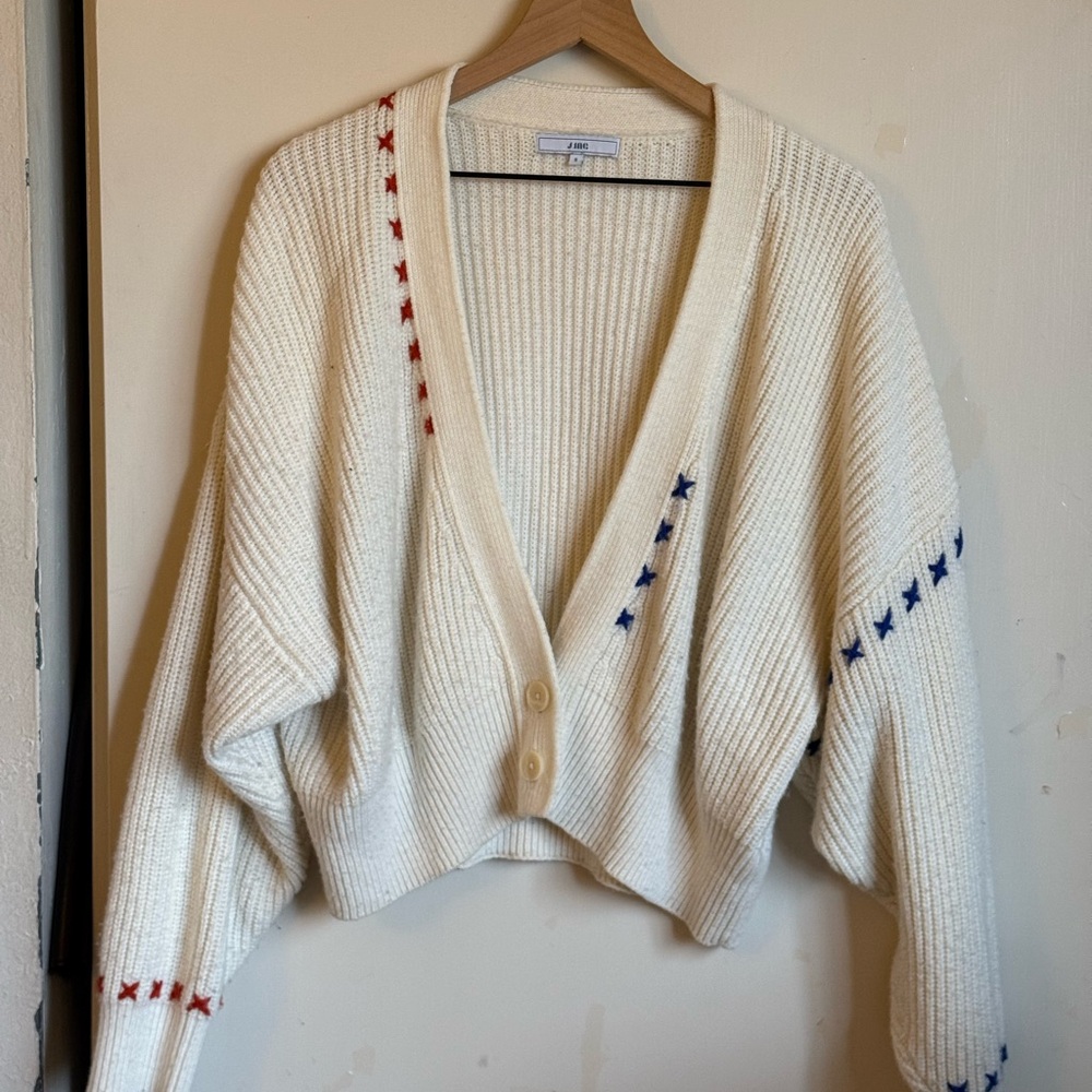 Slouchy Cardigan with Contrast Stitching - J.ING